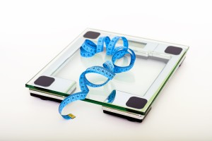 tape measure on a scale